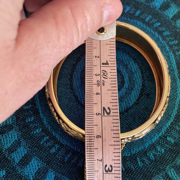 Vintage 80s Ornate Hinged Cuff Bracelet - Picture 5 of 6